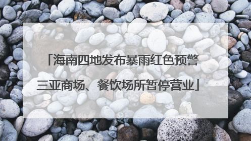 海南四地发布暴雨红色预警 三亚商场、餐饮场所暂停营业