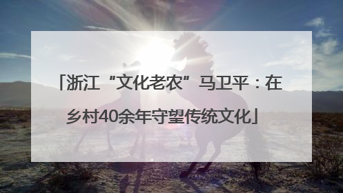 浙江“文化老农”马卫平：在乡村40余年守望传统文化