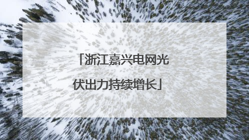 浙江嘉兴电网光伏出力持续增长