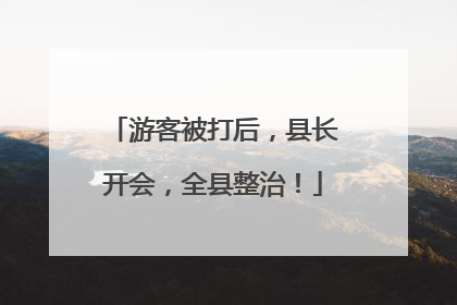 游客被打后，县长开会，全县整治！