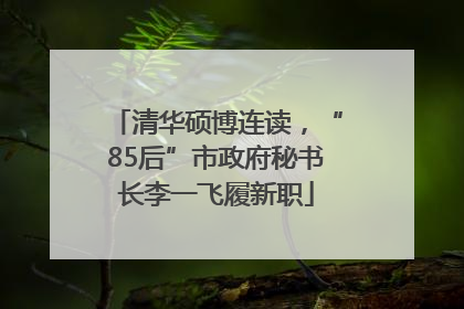 清华硕博连读，“85后”市政府秘书长李一飞履新职