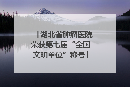 湖北省肿瘤医院荣获第七届“全国文明单位”称号