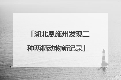 湖北恩施州发现三种两栖动物新记录