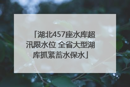 湖北457座水库超汛限水位 全省大型湖库抓紧蓄水保水