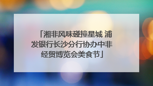 湘非风味碰撞星城 浦发银行长沙分行协办中非经贸博览会美食节