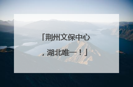 荆州文保中心，湖北唯一！
