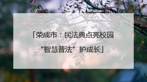 荣成市：民法典点亮校园 “智慧普法”护成长