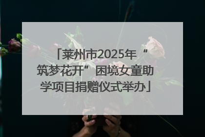 莱州市2025年“筑梦花开”困境女童助学项目捐赠仪式举办