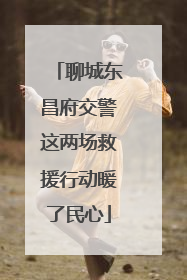 聊城东昌府交警这两场救援行动暖了民心