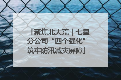 聚焦北大荒｜七星分公司“四个强化”筑牢防汛减灾屏障
