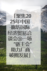 聚焦2025年中国·廊坊国际经济贸易洽谈会③一场“链主会” 助力厂商破圈发展