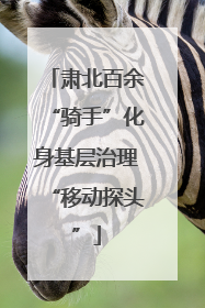 肃北百余“骑手”化身基层治理“移动探头”