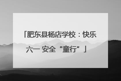 肥东县杨店学校：快乐六一 安全“童行”
