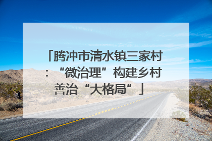 腾冲市清水镇三家村：“微治理”构建乡村善治“大格局”
