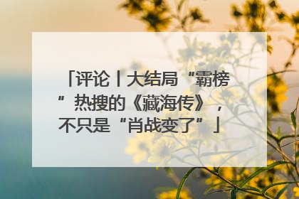 评论丨大结局“霸榜”热搜的《藏海传》，不只是“肖战变了”