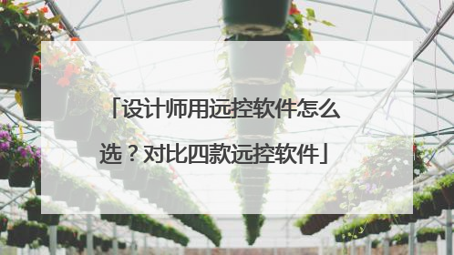设计师用远控软件怎么选？对比四款远控软件