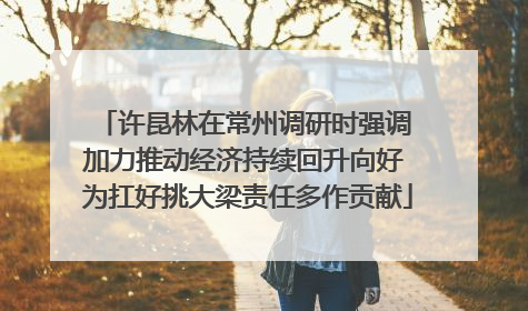许昆林在常州调研时强调 加力推动经济持续回升向好 为扛好挑大梁责任多作贡献