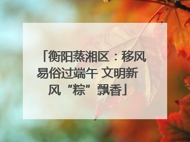衡阳蒸湘区：移风易俗过端午 文明新风“粽”飘香