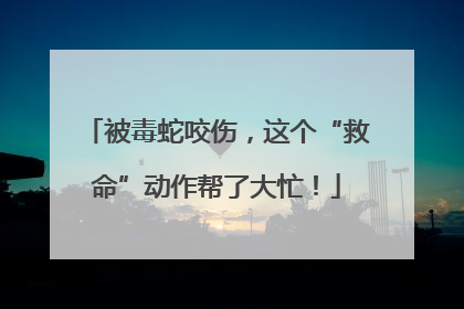 被毒蛇咬伤，这个“救命”动作帮了大忙！