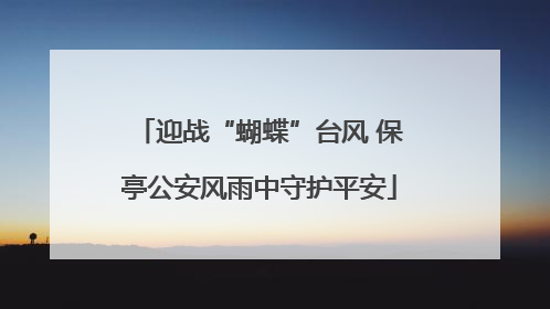 迎战“蝴蝶”台风 保亭公安风雨中守护平安