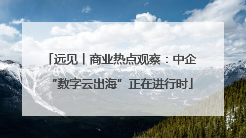 远见丨商业热点观察：中企“数字云出海”正在进行时