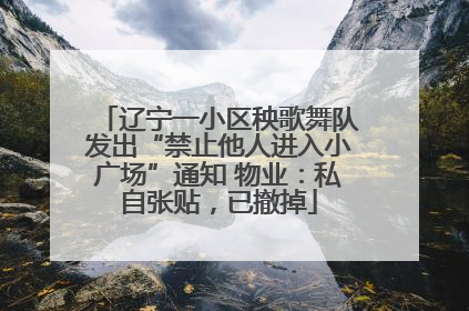 辽宁一小区秧歌舞队发出“禁止他人进入小广场”通知 物业：私自张贴，已撤掉
