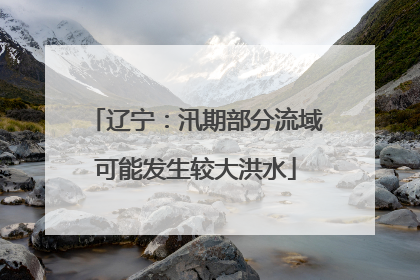 辽宁：汛期部分流域可能发生较大洪水