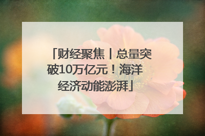 财经聚焦丨总量突破10万亿元！海洋经济动能澎湃