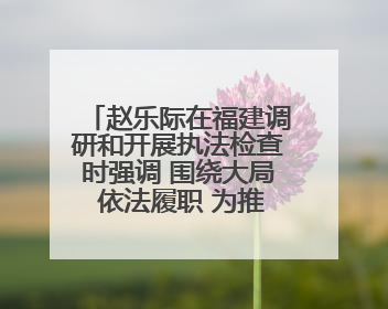 赵乐际在福建调研和开展执法检查时强调 围绕大局 依法履职 为推动高质量发展作出人大贡献