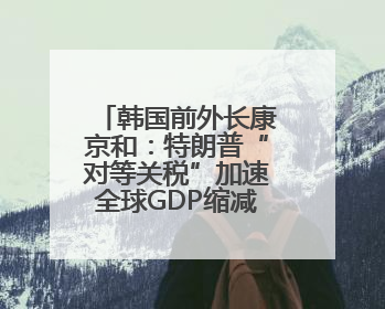 韩国前外长康京和：特朗普“对等关税”加速全球GDP缩减的趋势