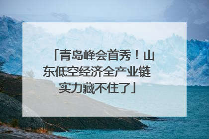 青岛峰会首秀！山东低空经济全产业链实力藏不住了