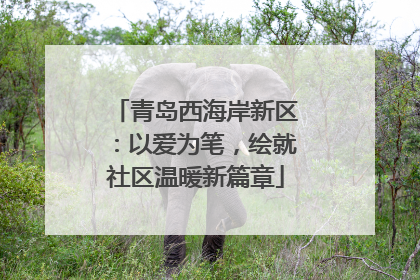 青岛西海岸新区：以爱为笔，绘就社区温暖新篇章