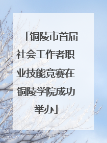铜陵市首届社会工作者职业技能竞赛在铜陵学院成功举办