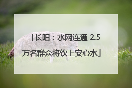 长阳：水网连通 2.5万名群众将饮上安心水