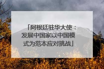 阿根廷驻华大使：发展中国家以中国模式为范本应对挑战