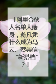 阿里合伙人名单大瘦身，蒋凡凭什么成为马云、蔡崇信“新搭档”？
