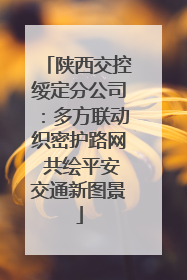 陕西交控绥定分公司：多方联动织密护路网 共绘平安交通新图景