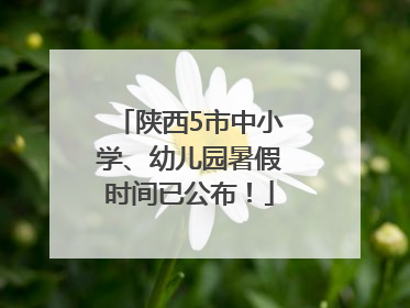 陕西5市中小学、幼儿园暑假时间已公布！