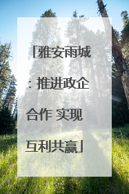 雅安雨城：推进政企合作 实现互利共赢