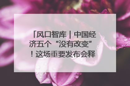风口智库｜中国经济五个“没有改变”！这场重要发布会释放三点信号