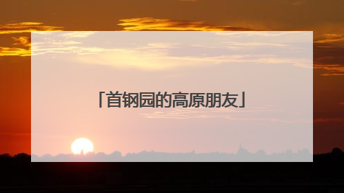 首钢园的高原朋友