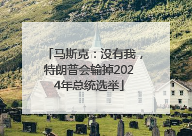 马斯克：没有我，特朗普会输掉2024年总统选举