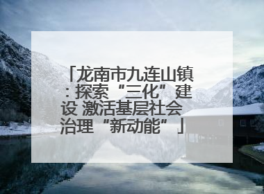 龙南市九连山镇：探索“三化”建设 激活基层社会治理“新动能”