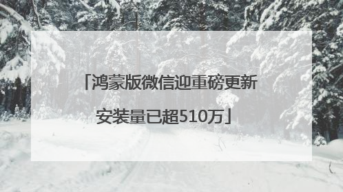 鸿蒙版微信迎重磅更新 安装量已超510万