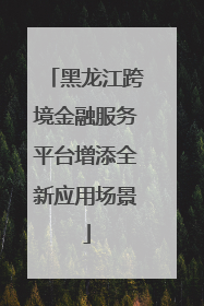黑龙江跨境金融服务平台增添全新应用场景
