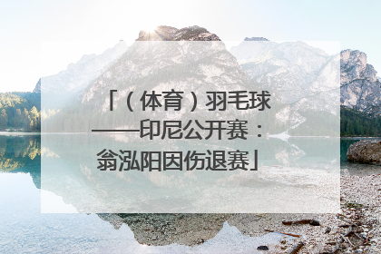 （体育）羽毛球——印尼公开赛：翁泓阳因伤退赛