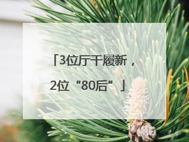 3位厅干履新，2位“80后”