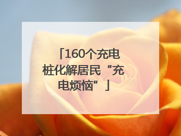 160个充电桩化解居民“充电烦恼”