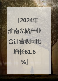 2024年淮南光储产业合计营收同比增长61.6%