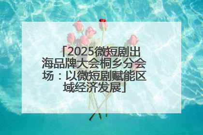 2025微短剧出海品牌大会桐乡分会场：以微短剧赋能区域经济发展